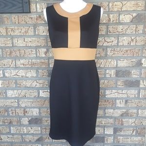 NY&Co Black and Gold Sleeveless Pencil Dress